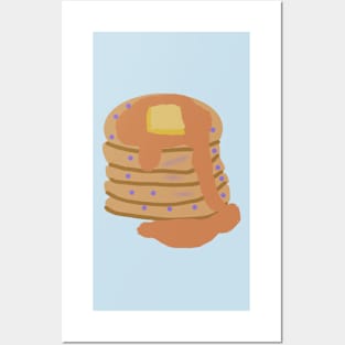 Blueberry Buttered Pancakes Posters and Art